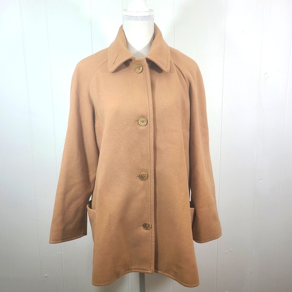L.L. Bean Jackets & Blazers - LL Bean Cashmere Wool Button Front Lined Car Coat Jacket Size Petite Medium PM